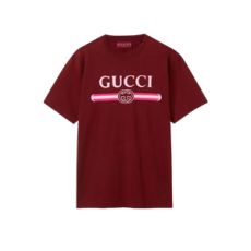 구찌 코튼 저지 프린트 티셔츠 로소 안코라 레드