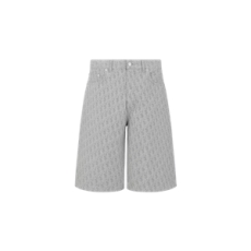 디올 오블리크 버뮤다 쇼츠 그레이 코튼 데님