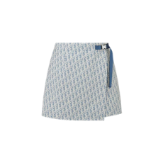 디올 리베라 치마바지 블루 & 화이트 Dior Oblique 자카드 테크니컬 태피터