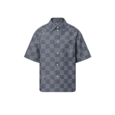 루이비통 다미에 쇼트 슬리브드 샴브레이 셔츠