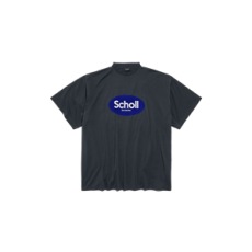 발렌시아가 숄 오버사이즈 티셔츠 페이드 블랙