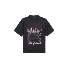 발렌시아가 시티 오브 엔젤스 미디엄 핏 티셔츠 페이드 블랙