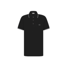 디올 CD Icon 폴로 셔츠 블랙 코튼 피케