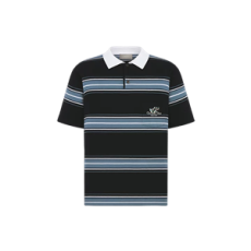 디올 쿠튀르 은방울꽃 폴로 셔츠 블루 코튼 캐시미어 저지