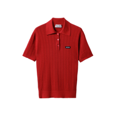 (W) 미우 미우 캐시미어 앤 실크 폴로 스웨터 레드