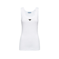 프라다 립 니트 저지 탱크탑 화이트