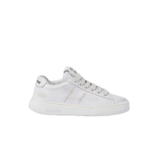 미우미우 블리치드 레더 스니커즈 화이트