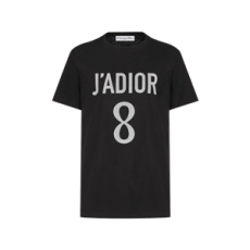 디올 리넨 코튼 저지 자디올 8 티셔츠 블랙
