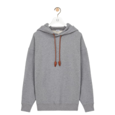 로에베 릴렉스 핏 후드 코튼 그레이