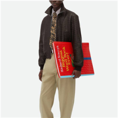 보테가베네타 인트레치아토 가죽 블루종 폰단트