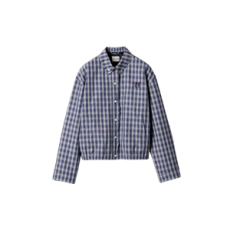 미우미우 체크 패브릭 블루종 재킷