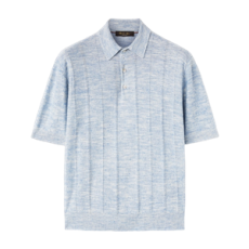 로로피아나 토리 폴로 셔츠 브러시드 스카이