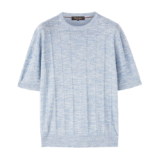 로로피아나 토리 폴로 크루넥 브러시드 스카이