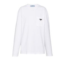 프라다 화이트 저지 티셔츠