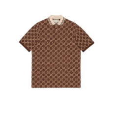 구찌 GG 스트레치 코튼 폴로 브라운 카멜