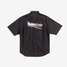 발렌시아가 폴리티컬 스텐실 쇼트 슬리브 라지 핏 셔츠