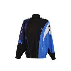 발렌시아가 백로고 컬러블럭 하이넥 집업 자켓