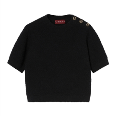 구찌 버튼 디테일 울 블랜드 니트 블랙