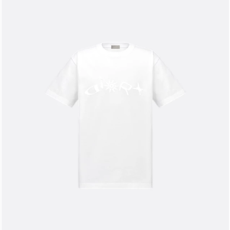 디올 앤 루이스 해밀턴 티셔츠 캐주얼 핏 화이트 코튼 저지