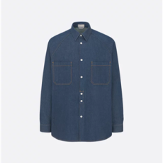 디올 Couture 셔츠 네이비 블루 경량 코튼 트윌