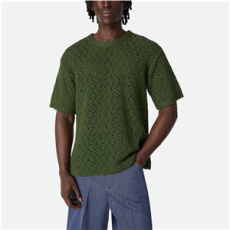 보테가베네타 코튼 크로쉐 니트 티셔츠 슈럽