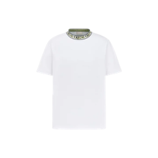 디올 DIOR AND LEWIS HAMILTON 티셔츠 캐주얼 핏 화이트 코튼 저지