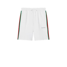 구찌 웹 장식 코튼 피케 쇼츠