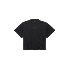 발렌시아가 여성 발렌시아가 백 크롭 티셔츠 블랙/화이트