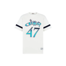 디올 DIOR AND LEWIS HAMILTON 티셔츠 화이트 슬러브 코튼 저지