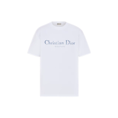 디올 Couture 티셔츠 캐주얼 핏 화이트 디스트레스드-이펙트 코튼 저지