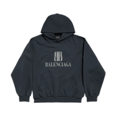 발렌시아가 나노 BB 후드 미디움 핏 블랙 페이디드