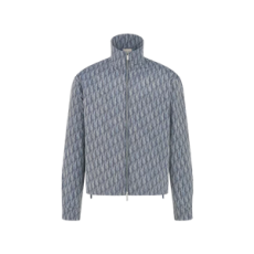 디올 Oblique 지퍼 셔츠 블루 테크니컬 패브릭