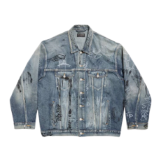 발렌시아가 그래피티 오버사이즈 자켓 라이트 블루