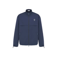 디올 CD Diamond 자수 지퍼 셔츠 블루 테크니컬 패브릭