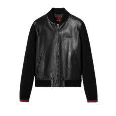 구찌 나파 레더 및 니트 봄버 재킷