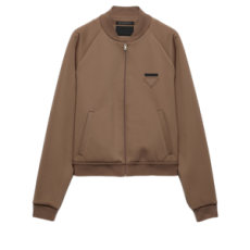 프라다 테크니컬 플리스 블루종 재킷 브라운