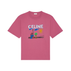 셀린느 루즈 티셔츠 - 코튼 저지 핑크