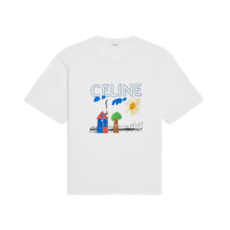 셀린느 루즈 티셔츠 - 코튼 저지 화이트