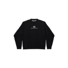 발렌시아가 블랙/화이트 남성용 크루넥 스웨터