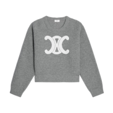 셀린느 크루넥 스웨터 - 리브드 울