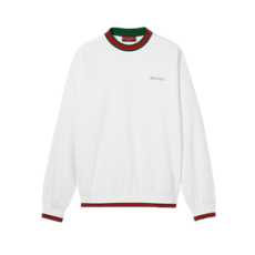 구찌 웹 피케 코튼 스웨트셔츠