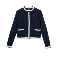 구찌 GG 파인 코튼 자카드 가디건