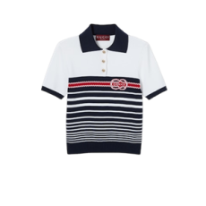 구찌 인타르시아 코튼 스티치 폴로 탑