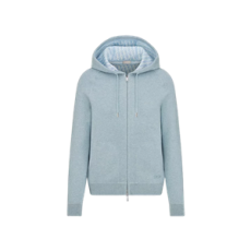 디올 후드 트랙 재킷 블루 코튼 캐시미어 니트