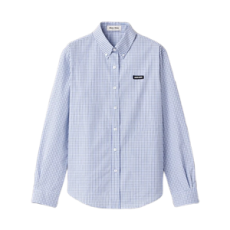 미우미우 체크 셔츠 블루 셀레스트