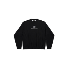 발렌시아가 블랙/화이트 남성용 크루넥 스웨터