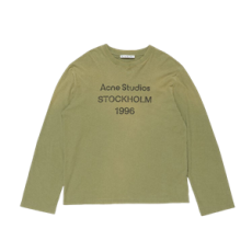 아크네 스튜디오 릴렉스핏 로고 티셔츠 올리브 그린