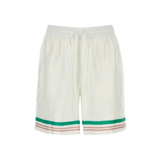 카사블랑카 화이트 새틴 반팔 쇼츠