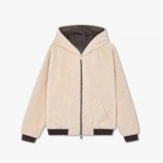 벨루티 시어링 리버시블 그레인드 레더 후디