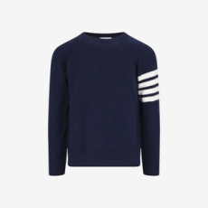 톰브라운 프렌치 테리 캐시미어 4-바 크루넥 스웨터